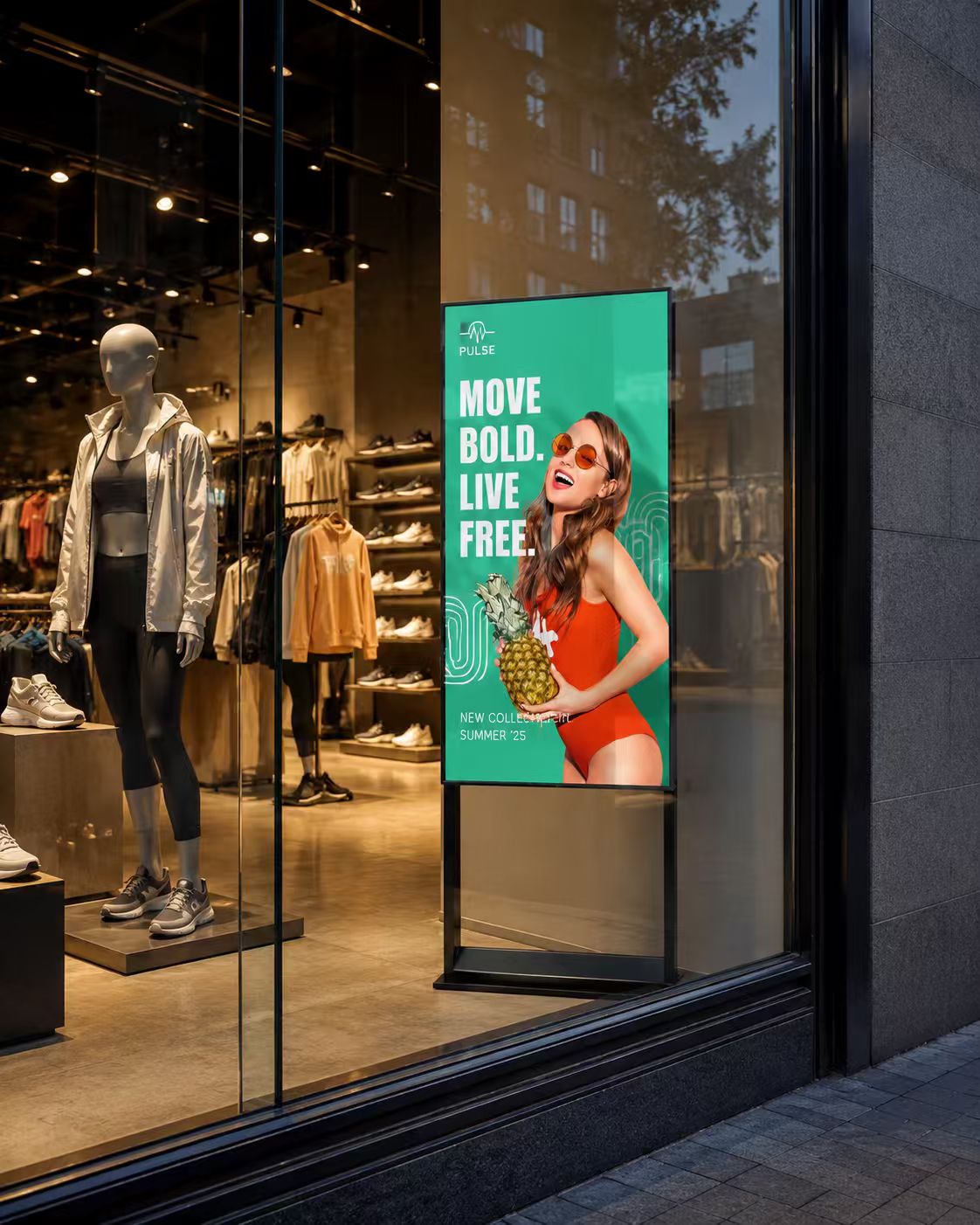 Display de vitrine sem ventilador, 3000/4000 nits